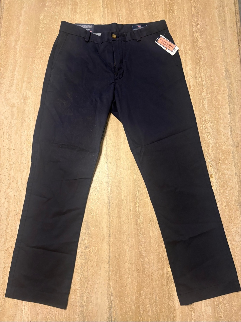 NWT Vineyard Vines Mens 33x30 Breaker Pant Navy Blue Chino Pants Stretch NWT